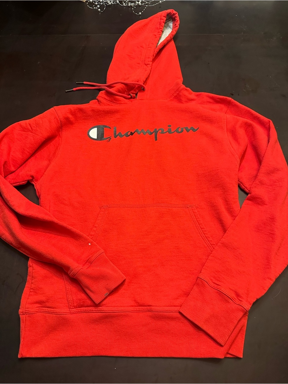 Champion Red Logo Pullover Hoodie